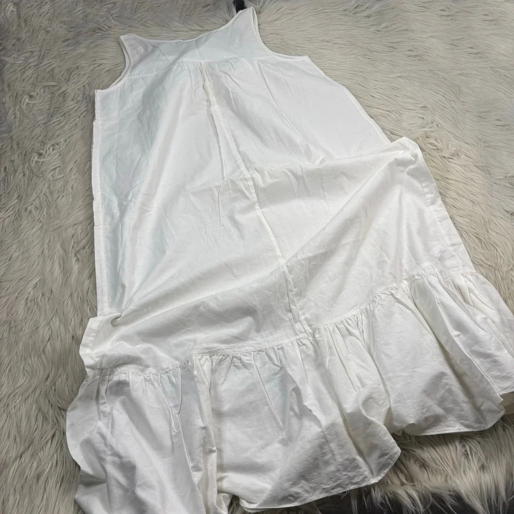 Vintage Vandemere Women's M White Cotton Maxi Night Dress Cottagecore Modest